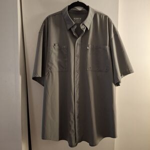 Reel Legends Men's Charcoal Button Down Short Sleeve Shirt